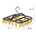 Uscator de Rufe Suspendat Flippy, cu 40 Carlige, Rotire 360 Grade, Protectie Vant, Pliabil, Patrat, Mateiral Plastic,