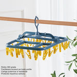 Uscator de Rufe Suspendat Flippy, cu 40 Carlige, Rotire 360 Grade, Protectie Vant, Pliabil, Patrat, Mateiral Plastic,