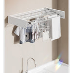 Suport Haine, Flippy, Depozitare si Uscare Rufe, din Aluminiu, Pliabil, Impermeabil, Montare prin Perforare, 100 cm, Alb
