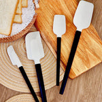 Ustensile de Bucatarie, Flippy, Set din 4 bucati, din Silicon si Lemn, Spatule de Diferite Dimensiuni, Termo