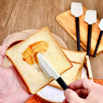 Ustensile de Bucatarie, Flippy, Set din 4 bucati, din Silicon si Lemn, Spatule de Diferite Dimensiuni, Termo