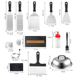 Ustensile pentru Gratar, Flippy, Set din 17 Ustensile pentru Gratar cu Preparare de tip Plita, Ustensile din Otel