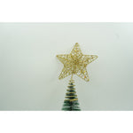 Varf decorativ de brad, Auriu, in forma de Stea, design cu paiete, din Plastic/Metal, 13 cm x 18 cm, diametru 4 cm,
