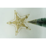 Varf decorativ de brad, Auriu, in forma de Stea, design de braduti, din Plastic/Metal, 24 cm x 27 cm,