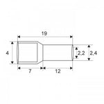 Varf terminal cablu de 2.5 mm albastru