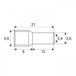 Varf terminal cablu de 6 mm galben