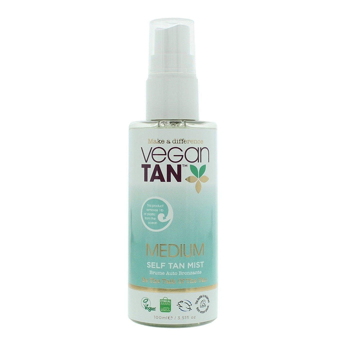 Vegan Tan, Medium, Bronzare, Ceață auto-bronzantă, Pentru față și gât, 100 ml
