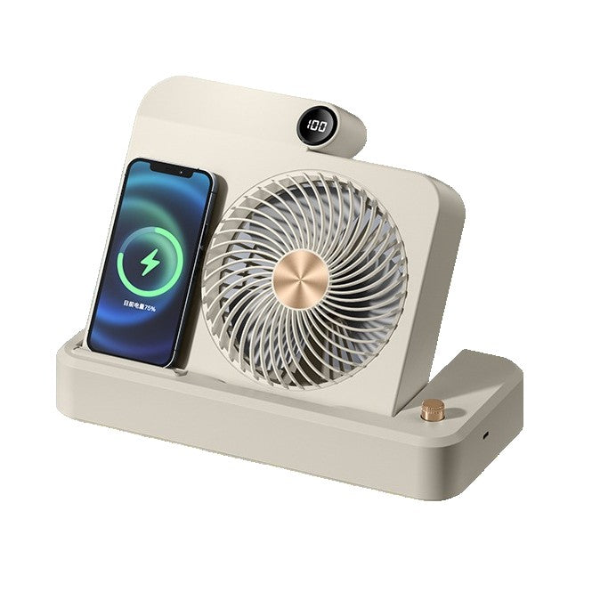Ventilator 2in1, Flippy, Functie Incarcare Telefon Wireless, 100 Trepte de Viteza, 2400 mAh, 5V, 2A, 25 x 16.5 x 24 cm,