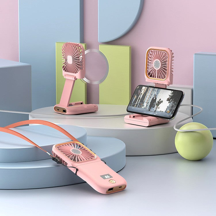 Ventilator Portabil Flippy, 3 in 1, de Mana, de Gat, de Birou, 16.7 x 8 x 1.9 cm, 3 Trepte de Viteza, Incarcare USB,