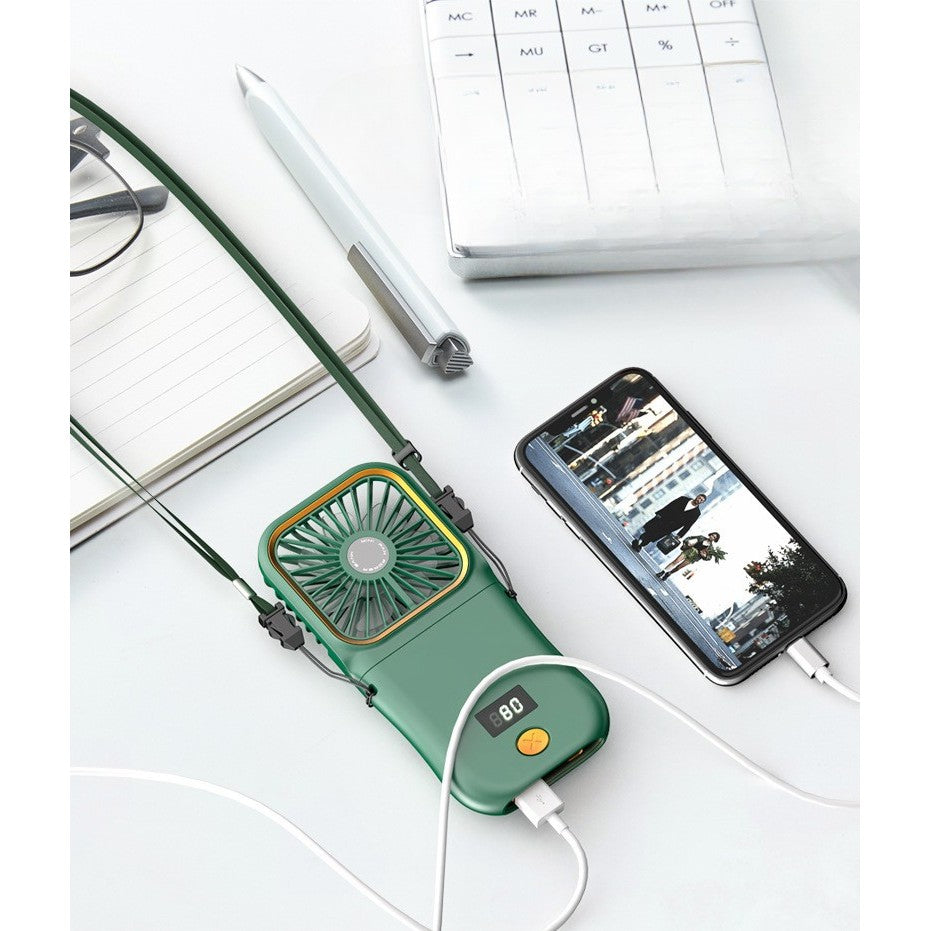 Ventilator Portabil Flippy, 3 in 1, de Mana, de Gat, de Birou, 16.7 x 8 x 1.9 cm, 3 Trepte de Viteza, Incarcare USB,