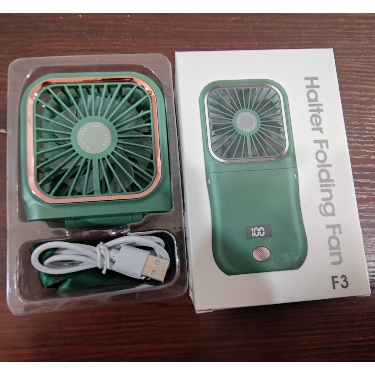Ventilator Portabil Flippy, 3 in 1, de Mana, de Gat, de Birou, 16.7 x 8 x 1.9 cm, 3 Trepte de Viteza, Incarcare USB,