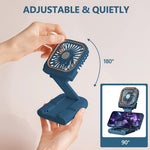 Ventilator Portabil Flippy, 3 in 1, de Mana, de Gat, de Birou, 16.7 x 8 x 1.9 cm, 3 Trepte de Viteza, Incarcare USB,