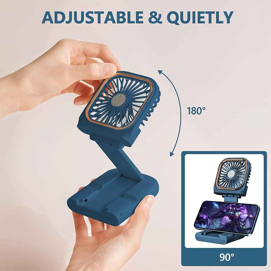 Ventilator Portabil Flippy, 3 in 1, de Mana, de Gat, de Birou, 16.7 x 8 x 1.9 cm, 3 Trepte de Viteza, Incarcare USB,