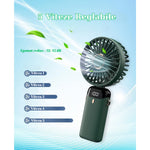 Ventilator Ultra Portabil cu Aromaterapie, Flippy, 3 in 1, de Mana, de Birou, de Gat, 5 Trepte de Viteza, Incarcare