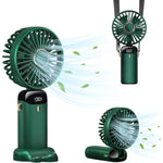 Ventilator Ultra Portabil cu Aromaterapie, Flippy, 3 in 1, de Mana, de Birou, de Gat, 5 Trepte de Viteza, Incarcare