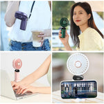 Ventilator Ultra Portabil cu Aromaterapie, Flippy, 3 in 1, de Mana, de Birou, de Gat, 5 Trepte de Viteza, Incarcare