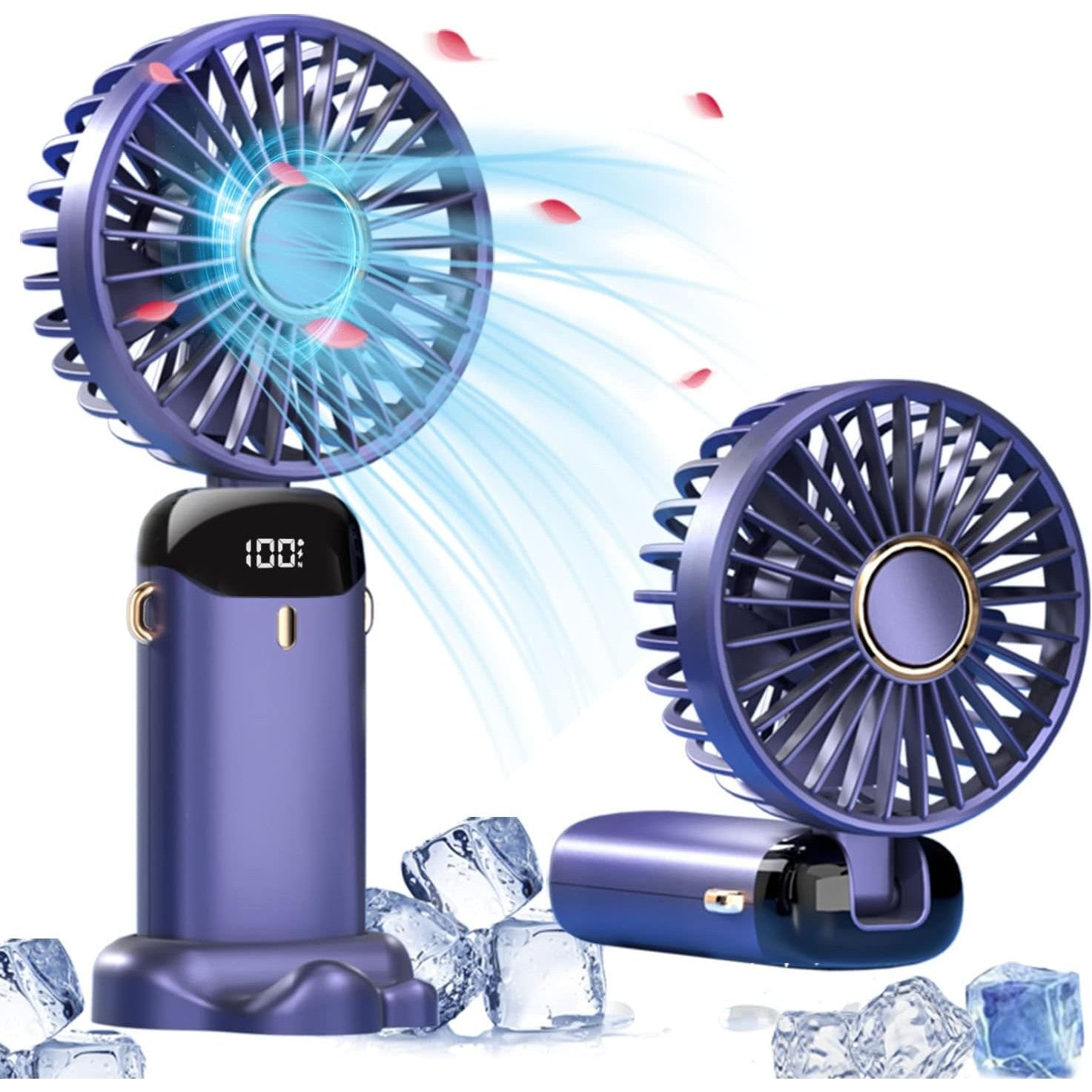 Ventilator Ultra Portabil cu Aromaterapie, Flippy, 3 in 1, de Mana, de Birou, de Gat, 5 Trepte de Viteza, Incarcare