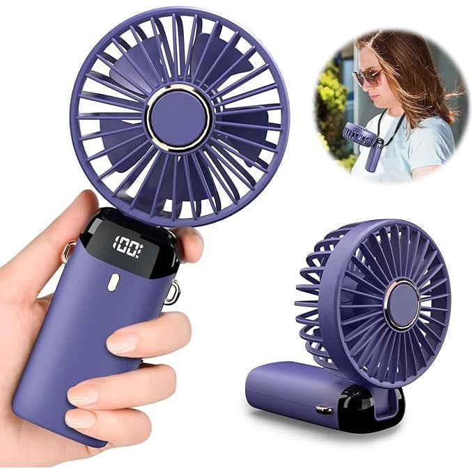 Ventilator Ultra Portabil cu Aromaterapie, Flippy, 3 in 1, de Mana, de Birou, de Gat, 5 Trepte de Viteza, Incarcare