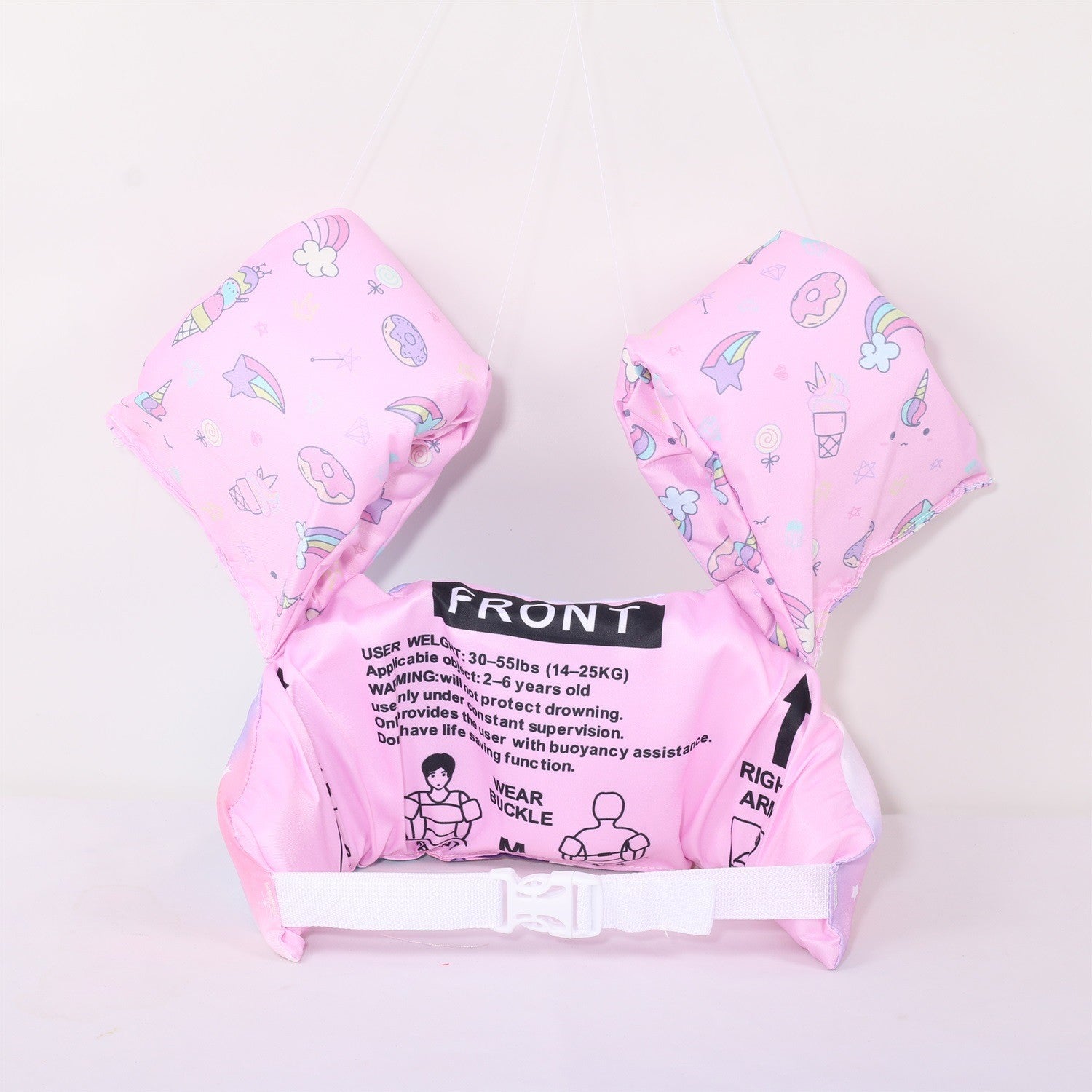 Vesta de salvare pentru copii cu aripioare de inot, Flippy, Mov, Model unicorn