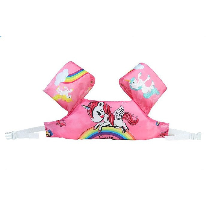 Vesta de salvare pentru copii cu aripioare de inot, Flippy, Roz, Model unicorn
