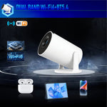 Video Proiector Portabil cilindric HY300PRO+, Flippy, Inteligent, ULTRA HD 1920 x 1080, Wireless, Compatibil cu