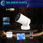 Video Proiector Portabil cilindric HY300ULTRA, Flippy, Inteligent, ULTRA HD 4K 1920 x 1080, Wireless, Compatibil cu