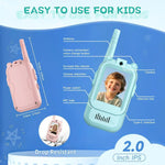 Set Walkie Talkie WiFi pentru Copii, Flippy, Set 2 Statii, Apeluri Video, cu Ecran de 2", Efecte Voce, Reincarcabile,