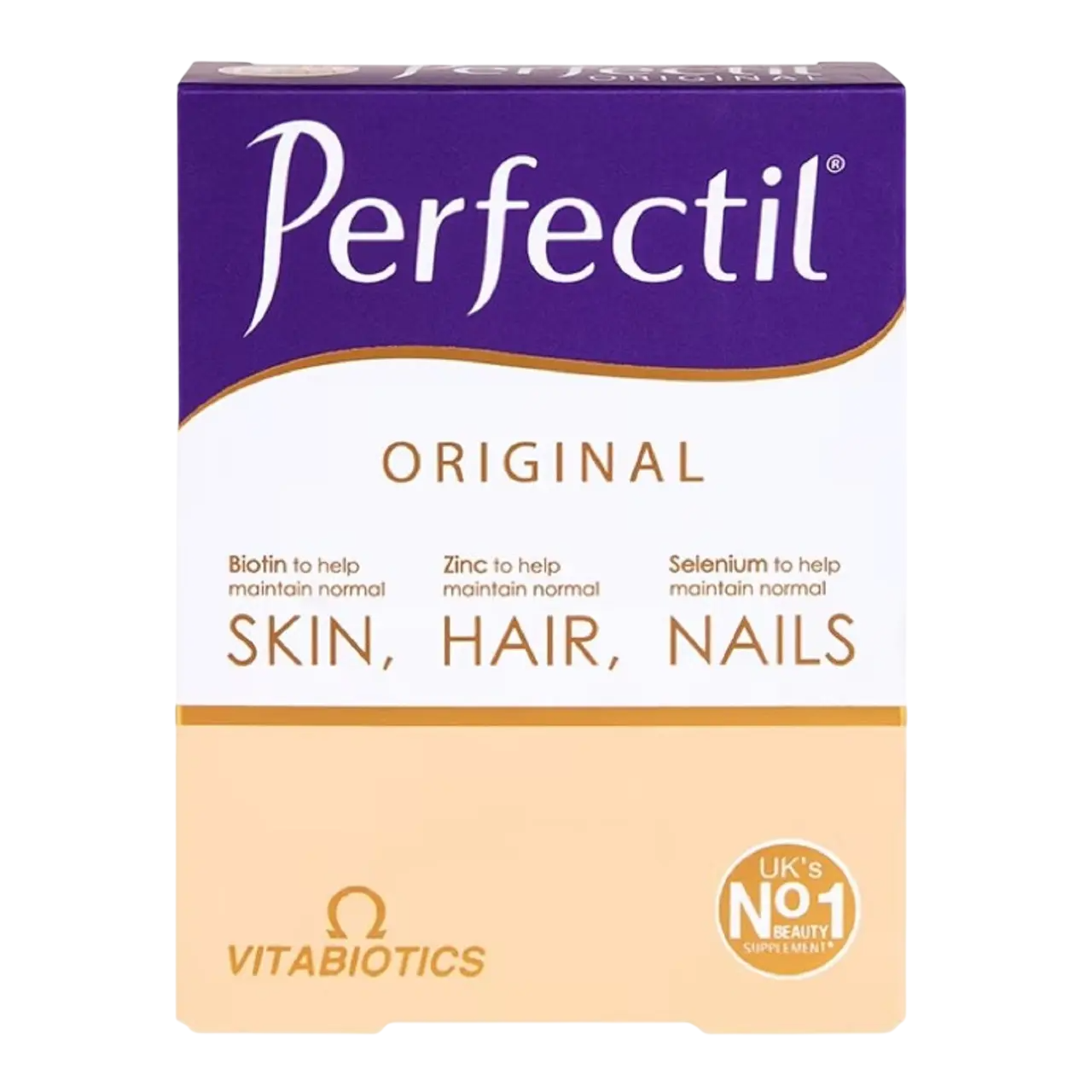 Vitabiotics, Perfectil Original, Biotin, Zinc & Selenium, Maintains Skin, Hair & Nails Healthy, Vitamine, 30 de capsule