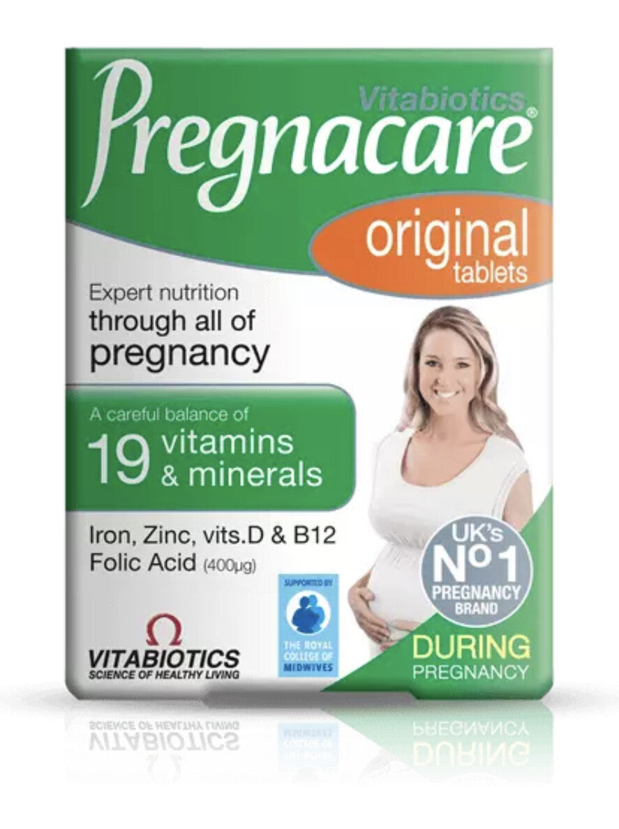Vitabiotics, Pregnacare Original, Folic Acid, Vitamin D, Zinc, Iron, Supports Reproductive Health & Maternal Tissue Growth, Vitamine, 30 buc