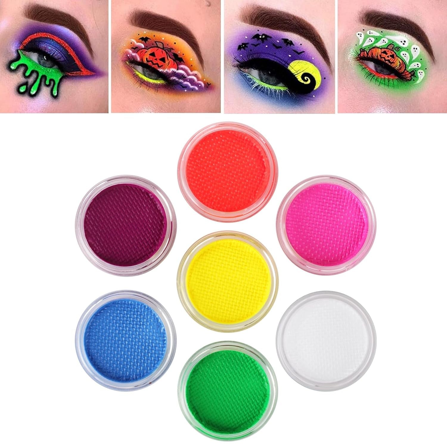 Vopsea pentru Fata si Corp, Flippy, cu Pigment Fosforescent, 30 g, Activare cu Apa, Alb