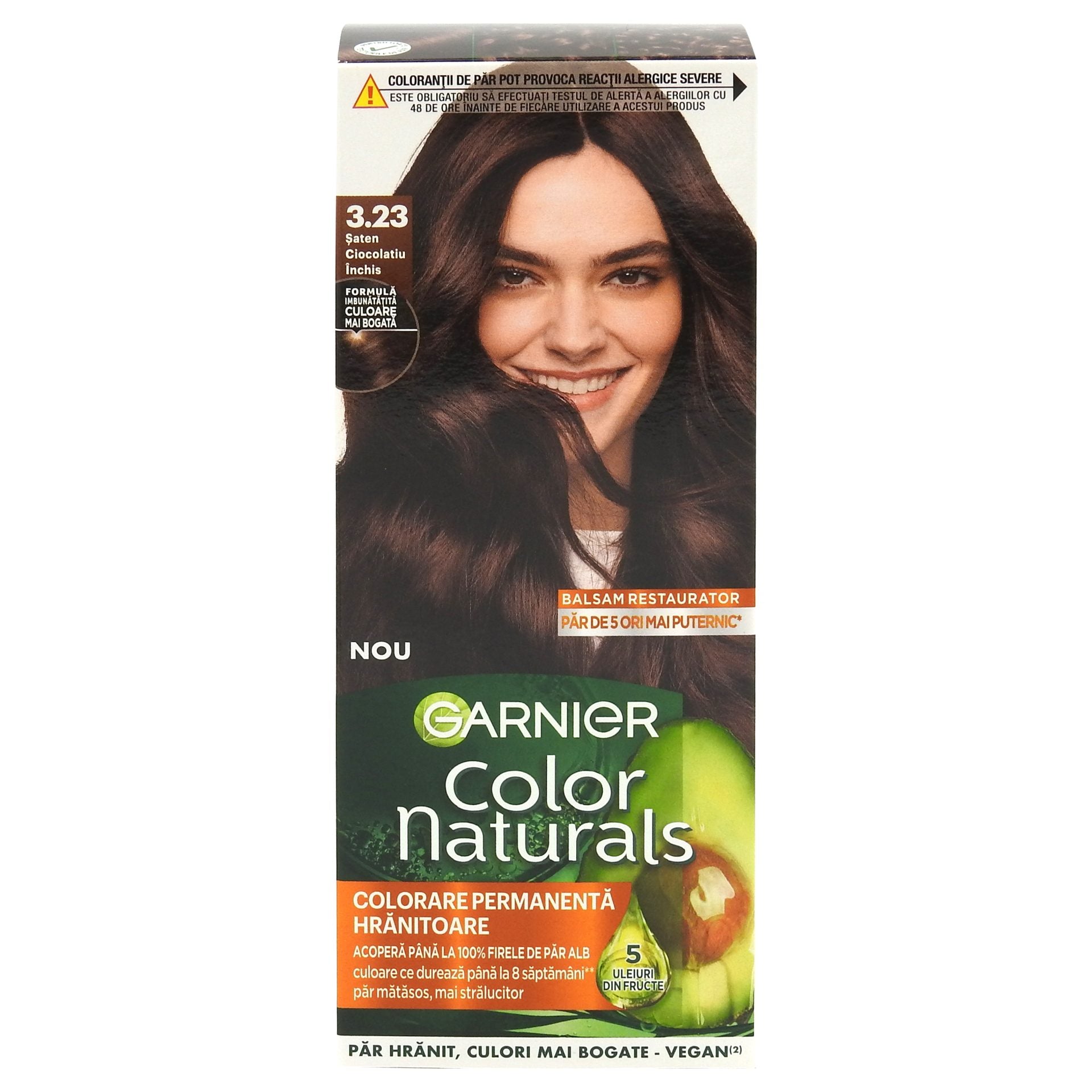 Vopsea pentru Par, Garnier Color Naturals, 3.23 Saten Ciocolatiu Inchis