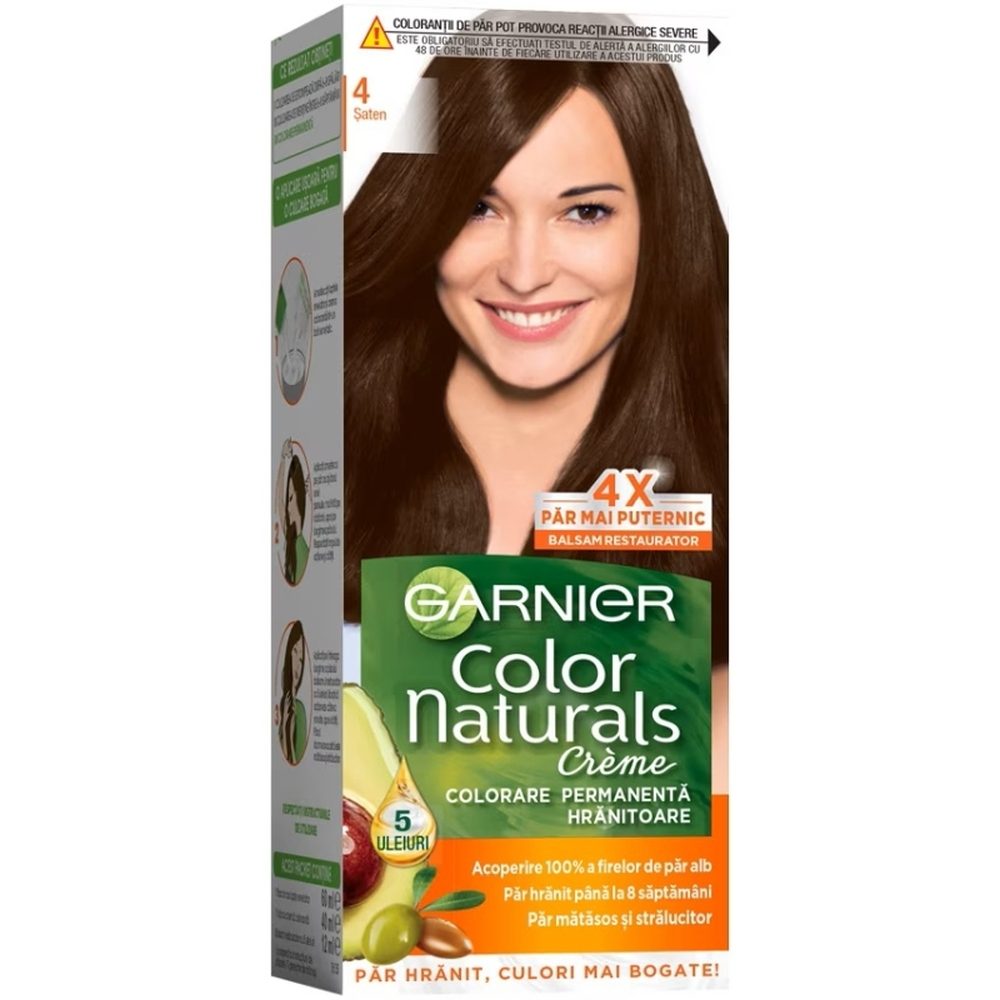 Vopsea pentru Par, Garnier Color Naturals, 4 Saten