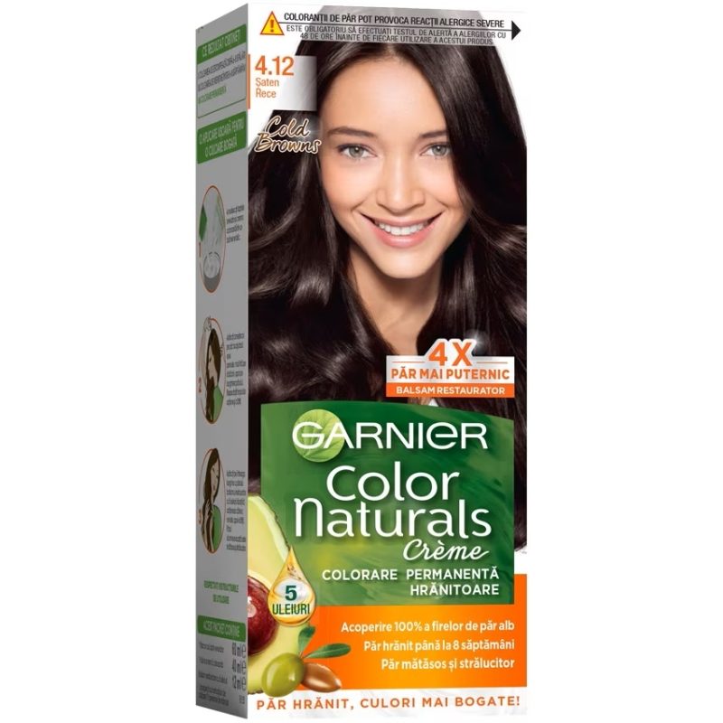 Vopsea pentru Par, Garnier Color Naturals, 4.12 Saten Rece