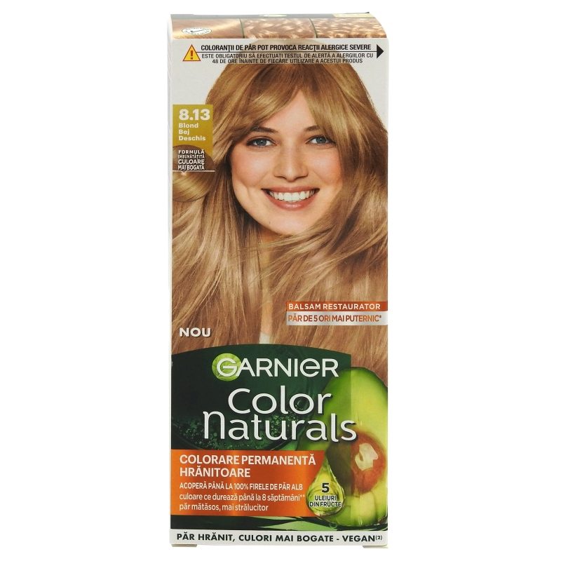 Vopsea pentru Par, Garnier Color Naturals, 8.13 Blond Bej Deschis