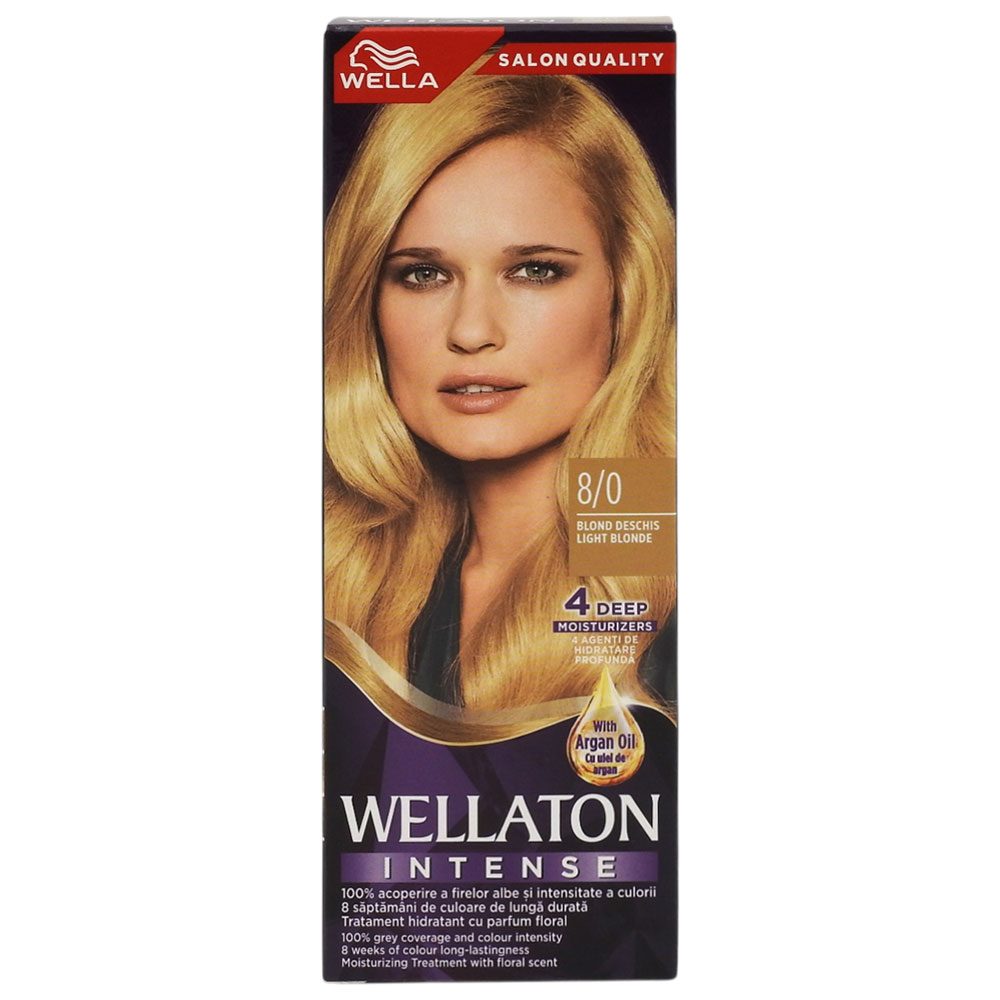 Vopsea pentru Par, Wellaton, 8/0 Light Blonde