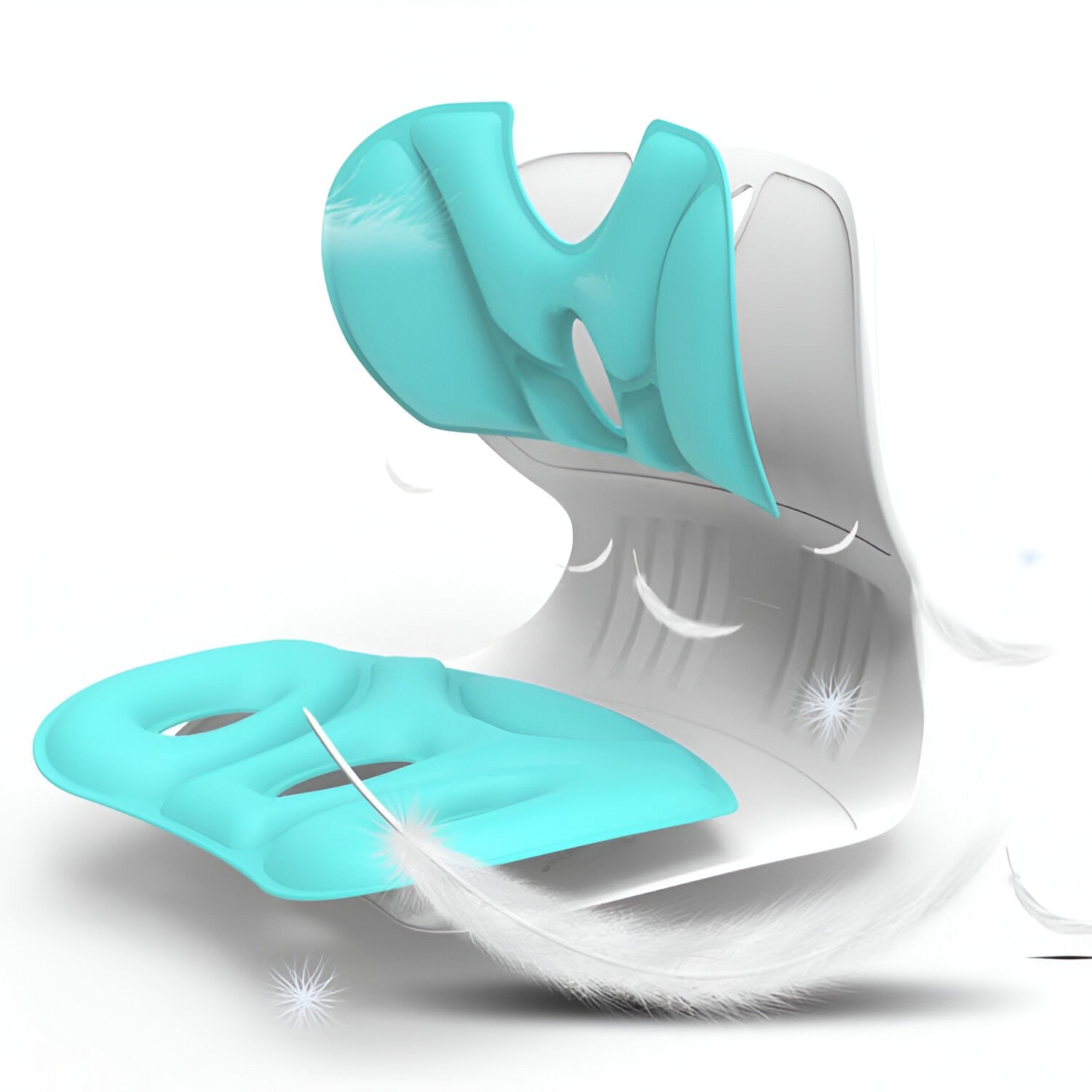 Suport pentru Scaun, Flippy, pentru Corectarea Posturii, Portabil, Ergonomic, Ameliorare Durere, Respirabil, 32x29x28