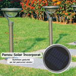 Lampa solara LED cu 2 moduri de fixare, IP65, material ABS, baterie 4.5 V, 200 mah, 450 Lumeni, 42.5 x 15 cm, alb cald