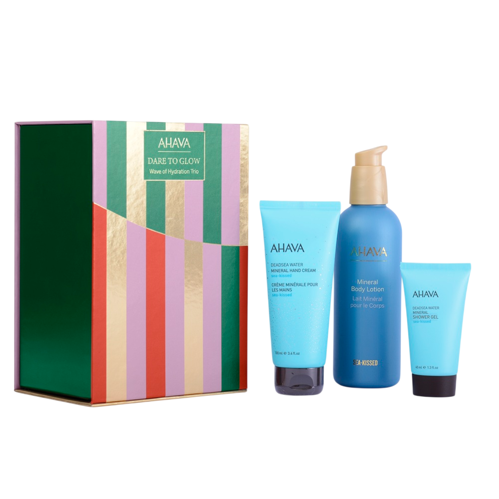 Wave of Hydration Trio Set Ahava:  Dead Sea Water, Vegan, Hydrating, Hand Cream, 100 ml +  Dead Sea Water, Vegan, Cleansing and Hydrating, Shower Gel, For All Skin Types, 40 ml + Sea Kissed, Hydrating, Body Lotion, 250 ml