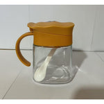 Recipient Condimente, Flippy, din Stilca, 180 ml, cu Maner si Lingurita, 11.3 x 8.2 cm, Capac Ondulat, Galben