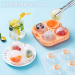 Forma Sfere de Gheata pentru Wiskey si Cocktail-uri Flippy, 4 Sfere, Material Plastic/Silicon Alimentar, Diametru 6.5
