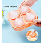 Forma Sfere de Gheata pentru Wiskey si Cocktail-uri Flippy, 4 Sfere, Material Plastic/Silicon Alimentar, Diametru 6.5