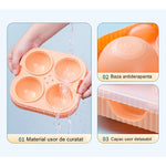 Forma Sfere de Gheata pentru Wiskey si Cocktail-uri Flippy, 4 Sfere, Material Plastic/Silicon Alimentar, Diametru 6.5