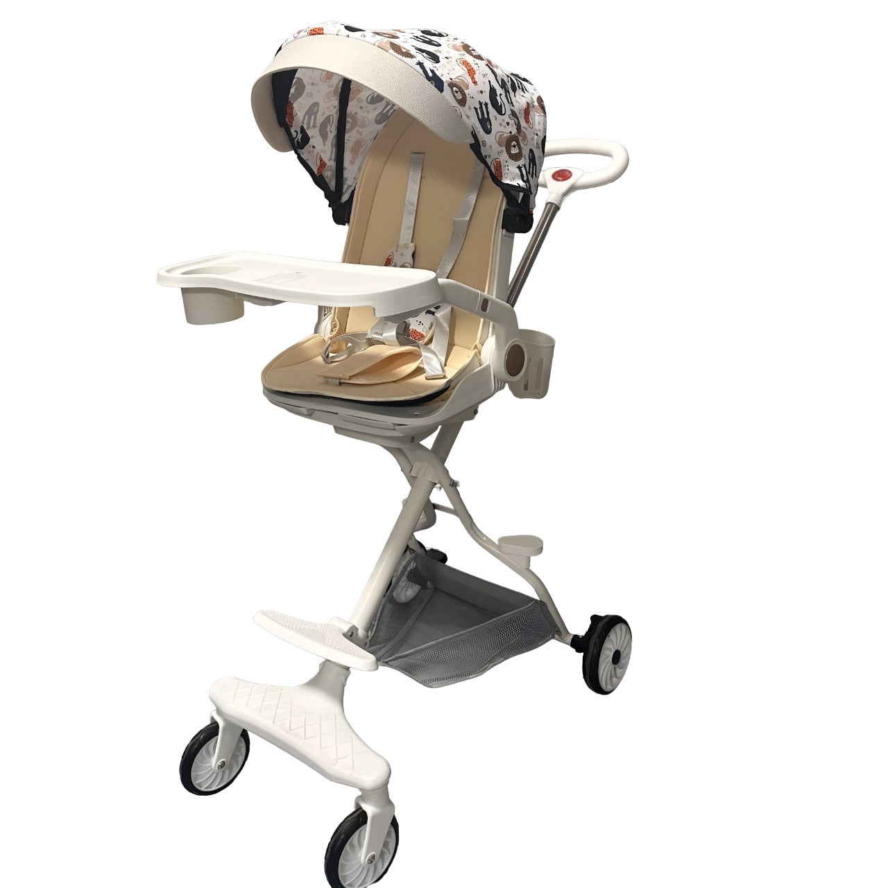 Carucior Sport Flippy 3in1, 6-36 Luni, Reversibil, Pliabil, Tavita pentru Masa, Pozitie de Somn, Centura de Siguranta,