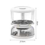 Dozator etajat de cereale Flippy, rotativ 360, 6 compartimente, capacitate 10L, cofrag special pentru oua, vas pentru