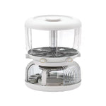 Dozator etajat de cereale Flippy, rotativ 360, 6 compartimente, capacitate 10L, cofrag special pentru oua, vas pentru