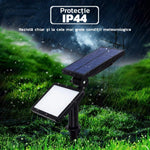 Lampa solara pentru terasa/gradina 48 de LED-uri Flippy, cu 2 moduri de fixare, senzor de lumina, IP44, material ABS,