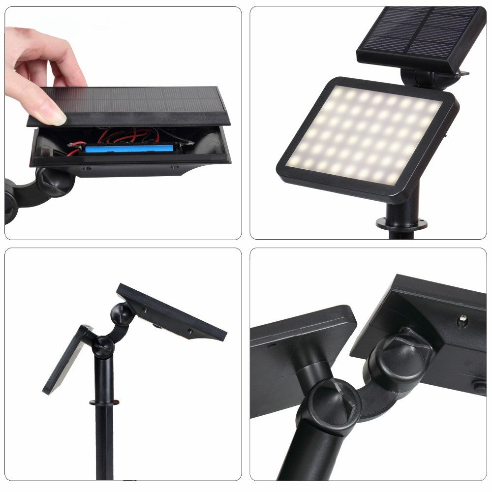 Lampa solara pentru terasa/gradina 48 de LED-uri Flippy, cu 2 moduri de fixare, senzor de lumina, IP44, material ABS,