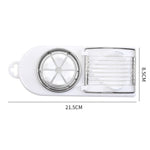 Feliator multifunctional Flippy pentru oua, mozzarela, fructe, 2 forme de feliere, agatatoare, 20 cm, Alb