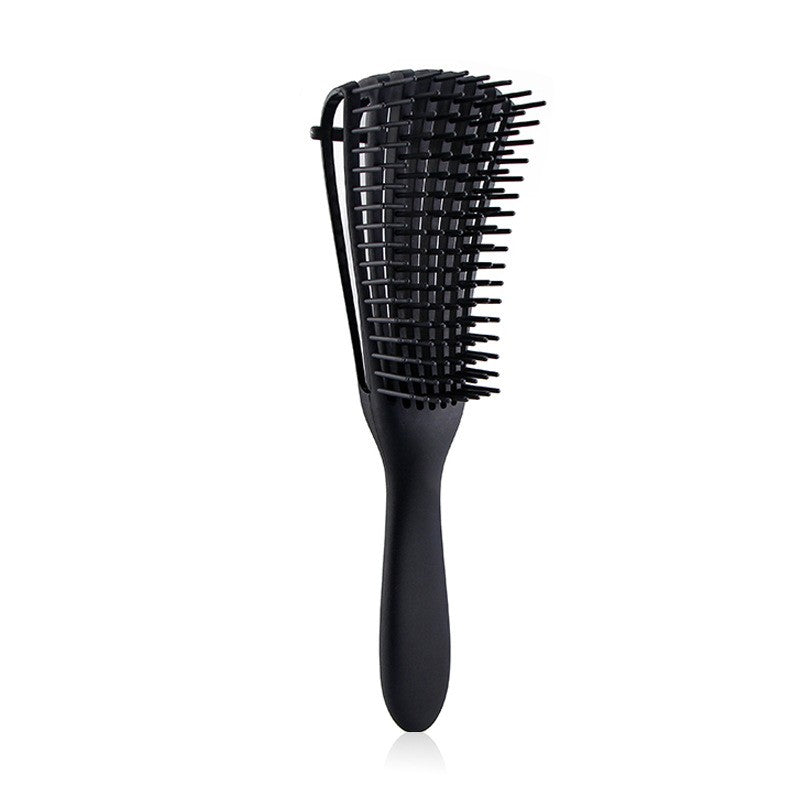 Perie Flexibila, Flippy, pentru Descurcat Par Cret/Umed si Uscat, 8 Brate Mobile, din TPE, 24.5 x 4.5 x 2 cm, Negru