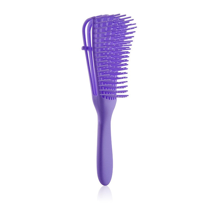 Perie Flexibila, Flippy, pentru Descurcat Par Cret/Umed si Uscat, 8 Brate Mobile, din TPE, 24.5 x 4.5 x 2 cm, Mov